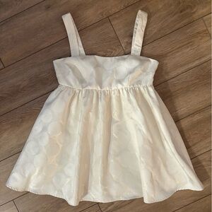 Forever 21 White Gold Metallic Babydoll Dress